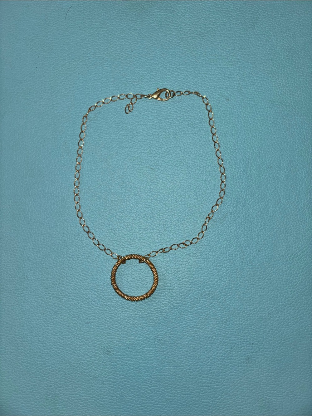 Gold Circle Pendant Chain Bracelet - Women's Jewelry
